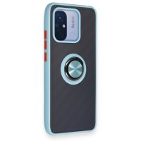 Newface Xiaomi Redmi 12C Kılıf Montreal Yüzüklü Silikon Kapak - Buz Mavi