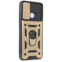 Newface Xiaomi Redmi 12C Kılıf Pars Lens Yüzüklü Silikon - Gold