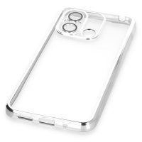 Newface Xiaomi Redmi 12C Kılıf Razer Lensli Silikon - Gümüş