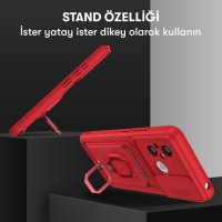 Newface Xiaomi Redmi 12C Kılıf Zuma Kartvizitli Yüzüklü Silikon - Yeşil