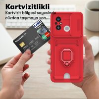 Newface Xiaomi Redmi 12C Kılıf Zuma Kartvizitli Yüzüklü Silikon - Yeşil