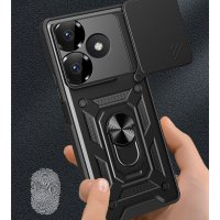 Newface Xiaomi Redmi 13 4G Kılıf Pars Lens Yüzüklü Silikon - Lacivert