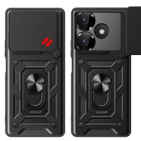 Newface Xiaomi Redmi 13 4G Kılıf Pars Lens Yüzüklü Silikon - Siyah