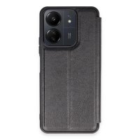 Newface Xiaomi Redmi 13C Kılıf Flip Cover - Siyah
