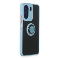 Newface Xiaomi Poco C65 Kılıf Montreal Yüzüklü Silikon Kapak - Buz Mavi