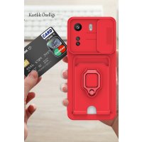 Newface Xiaomi Poco C65 Kılıf Zuma Kartvizitli Yüzüklü Silikon - Siyah