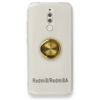 Newface Xiaomi Redmi 8 Kılıf Gros Yüzüklü Silikon - Gold