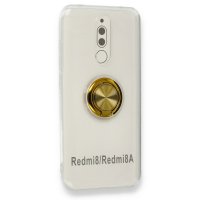 Newface Xiaomi Redmi 8A Kılıf Gros Yüzüklü Silikon - Gold
