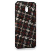 Newface Xiaomi Redmi 8A Kılıf Ottoman Kumaş Silikon - Ekose