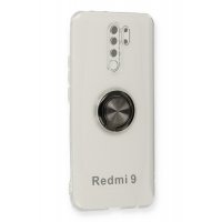 Newface Xiaomi Redmi 9 Kılıf Gros Yüzüklü Silikon - Siyah