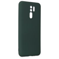 Newface Xiaomi Redmi 9 Kılıf Nano içi Kadife Silikon - Koyu Yeşil