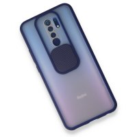 Newface Xiaomi Redmi 9 Kılıf Palm Buzlu Kamera Sürgülü Silikon - Lacivert