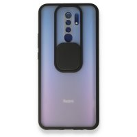 Newface Xiaomi Redmi 9 Kılıf Palm Buzlu Kamera Sürgülü Silikon - Siyah