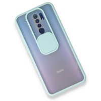 Newface Xiaomi Redmi 9 Kılıf Palm Buzlu Kamera Sürgülü Silikon - Turkuaz