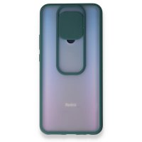 Newface Xiaomi Redmi 9 Kılıf Palm Buzlu Kamera Sürgülü Silikon - Yeşil