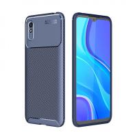 Newface Xiaomi Redmi 9A Kılıf Auto Focus Karbon Kapak - Lacivert