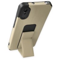 Newface Xiaomi Redmi 9A Kılıf Mega Standlı Silikon - Gold
