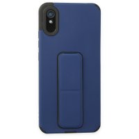 Newface Xiaomi Redmi 9A Kılıf Mega Standlı Silikon - Mavi