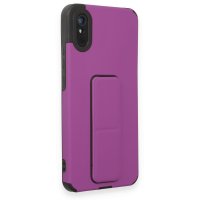 Newface Xiaomi Redmi 9A Kılıf Mega Standlı Silikon - Mor