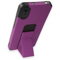 Newface Xiaomi Redmi 9A Kılıf Mega Standlı Silikon - Mor
