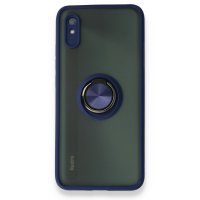 Newface Xiaomi Redmi 9A Kılıf Montreal Yüzüklü Silikon Kapak - Lacivert