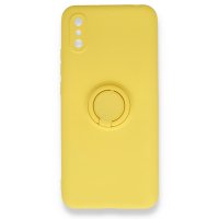 Newface Xiaomi Redmi 9A Kılıf Viktor Yüzüklü Silikon - Sarı