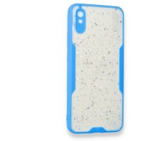 Newface Xiaomi Redmi 9A Kılıf Platin Simli Silikon - Mavi