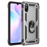 Newface Xiaomi Redmi 9A Kılıf Sofya Yüzüklü Silikon Kapak - Gümüş