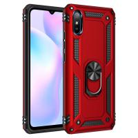 Newface Xiaomi Redmi 9A Kılıf Sofya Yüzüklü Silikon Kapak - Kırmızı