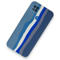 Newface Xiaomi Redmi 9C Kılıf Ebruli Lansman Silikon - Mavi-Gri