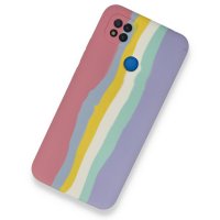 Newface Xiaomi Redmi 9C Kılıf Ebruli Lansman Silikon - Pembe-Lila