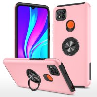 Newface Xiaomi Redmi 9C Kılıf Elit Yüzüklü Kapak - Pembe