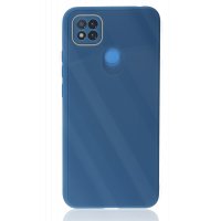 Newface Xiaomi Redmi 9C Kılıf Glass Kapak - Mavi