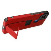 Newface Xiaomi Redmi 9C Kılıf Mega Standlı Silikon - Kırmızı