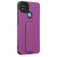 Newface Xiaomi Redmi 9C Kılıf Mega Standlı Silikon - Mor