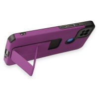 Newface Xiaomi Redmi 9C Kılıf Mega Standlı Silikon - Mor