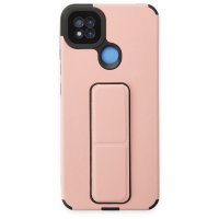 Newface Xiaomi Redmi 9C Kılıf Mega Standlı Silikon - Pudra