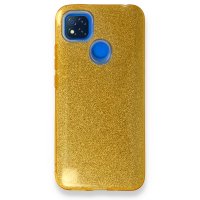 Newface Xiaomi Redmi 9C Kılıf Simli Katmanlı Silikon - Gold