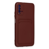 Newface Xiaomi Redmi 9T Kılıf Kelvin Kartvizitli Silikon - Bordo