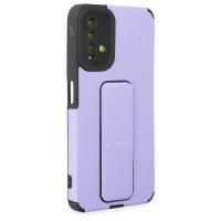 Newface Xiaomi Redmi 9T Kılıf Mega Standlı Silikon - Lila