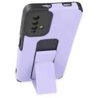Newface Xiaomi Redmi 9T Kılıf Mega Standlı Silikon - Lila