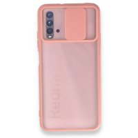 Newface Xiaomi Redmi 9T Kılıf Palm Buzlu Kamera Sürgülü Silikon - Pembe