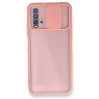 Newface Xiaomi Redmi 9T Kılıf Palm Buzlu Kamera Sürgülü Silikon - Pembe