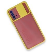 Newface Xiaomi Redmi 9T Kılıf Palm Buzlu Kamera Sürgülü Silikon - Sarı