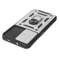 Newface Xiaomi Redmi 9T Kılıf Pars Lens Yüzüklü Silikon - Gümüş