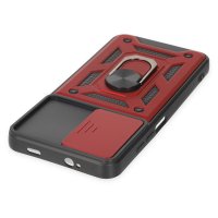 Newface Xiaomi Redmi 9T Kılıf Pars Lens Yüzüklü Silikon - Kırmızı