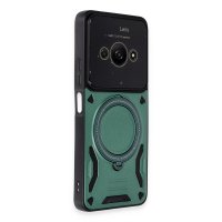 Newface Xiaomi Redmi A3 4G Kılıf Joy Lens Standlı Kapak - Koyu Yeşil