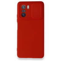 Newface Xiaomi Redmi K40 Kılıf Color Lens Silikon - Kırmızı