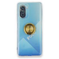 Newface Xiaomi Redmi K40 Kılıf Gros Yüzüklü Silikon - Gold