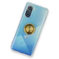 Newface Xiaomi Redmi K40 Kılıf Gros Yüzüklü Silikon - Gold